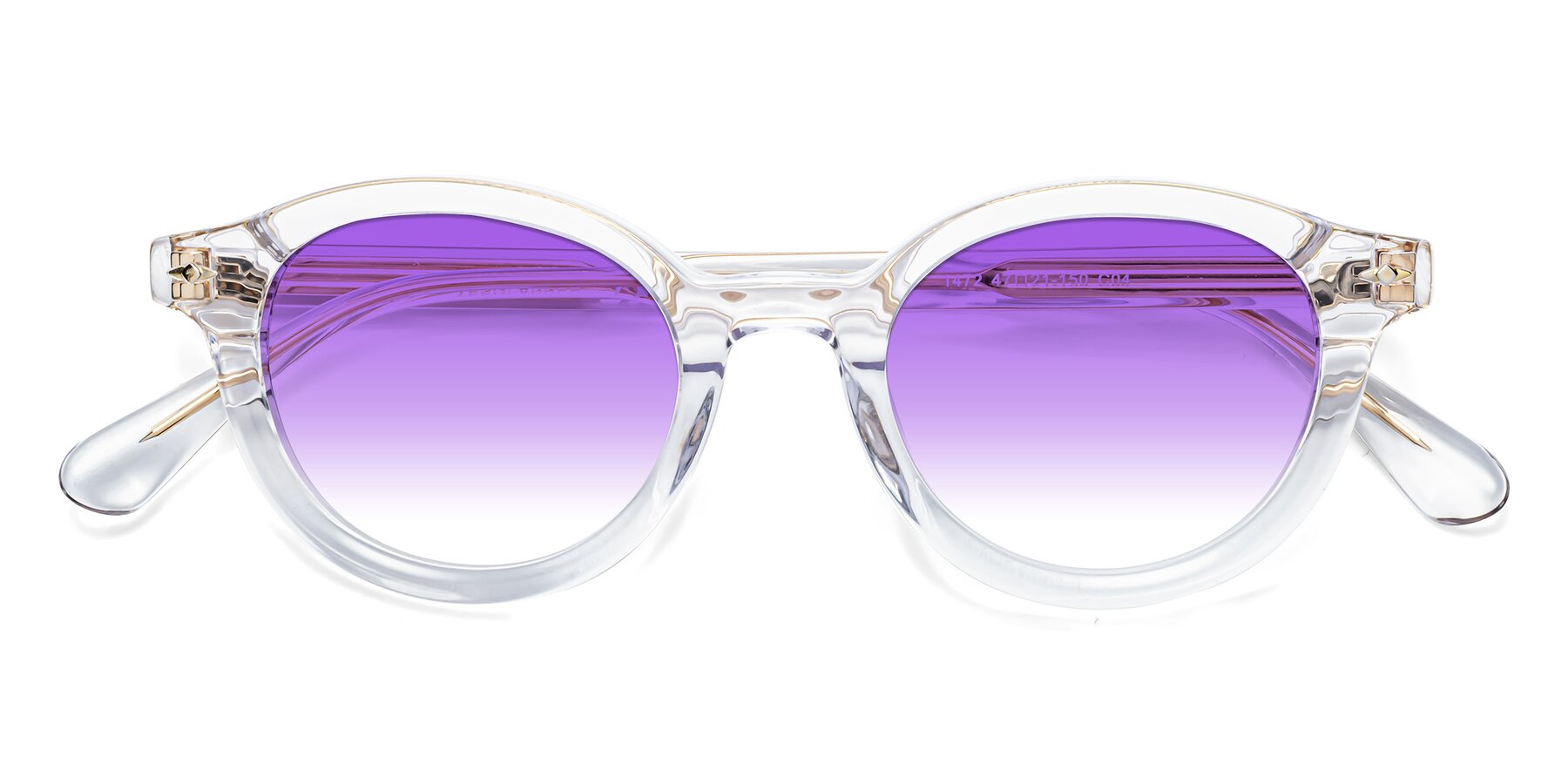 Folded Front of 1472 in Clear with Purple Gradient Lenses