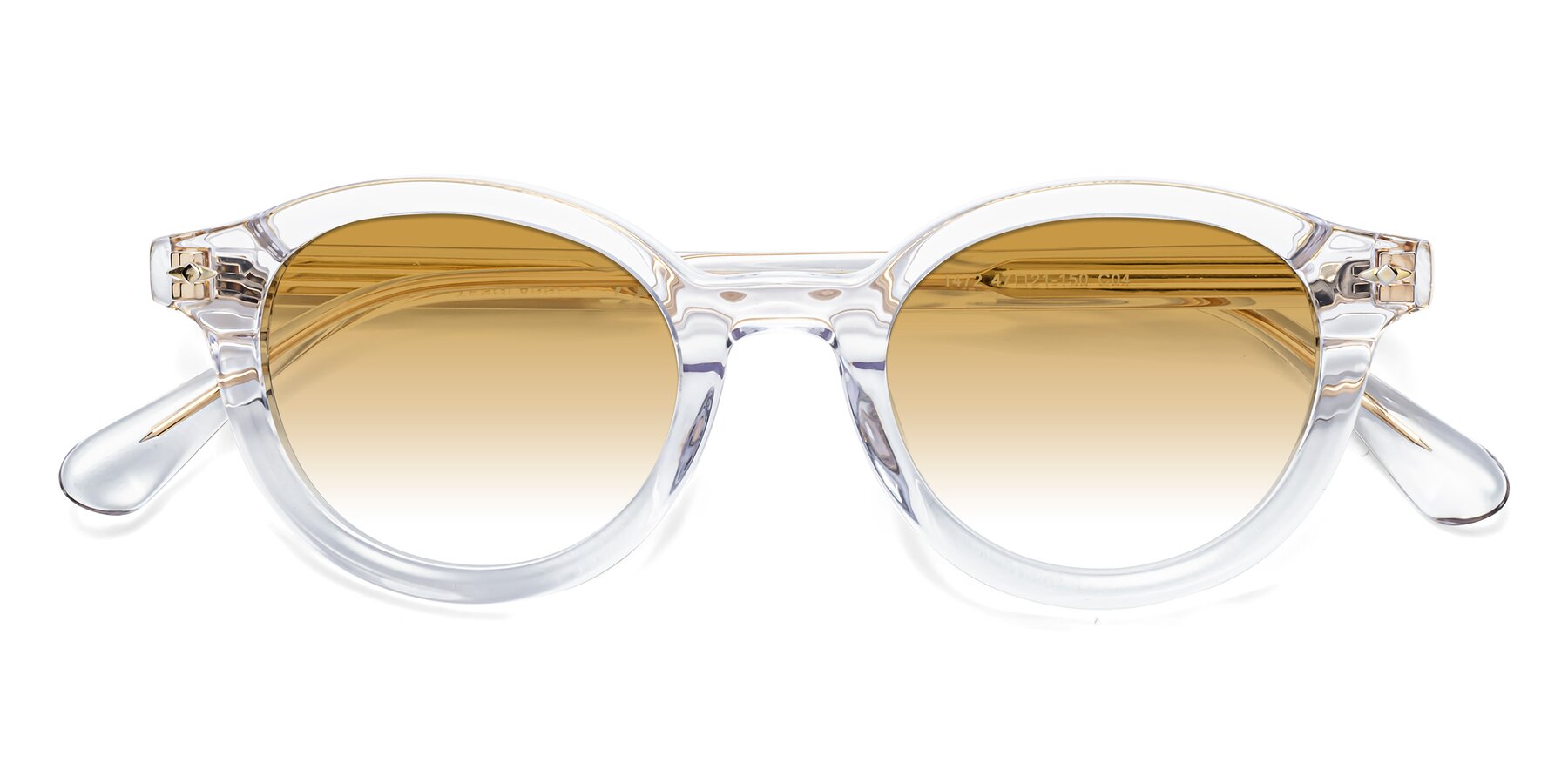 Folded Front of 1472 in Clear with Champagne Gradient Lenses