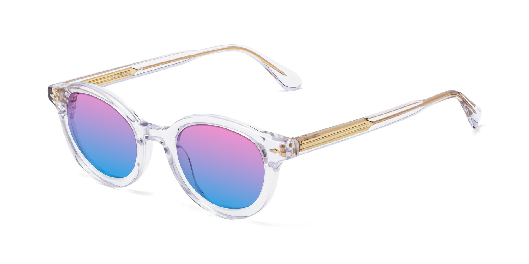 Angle of 1472 in Clear with Pink / Blue Gradient Lenses