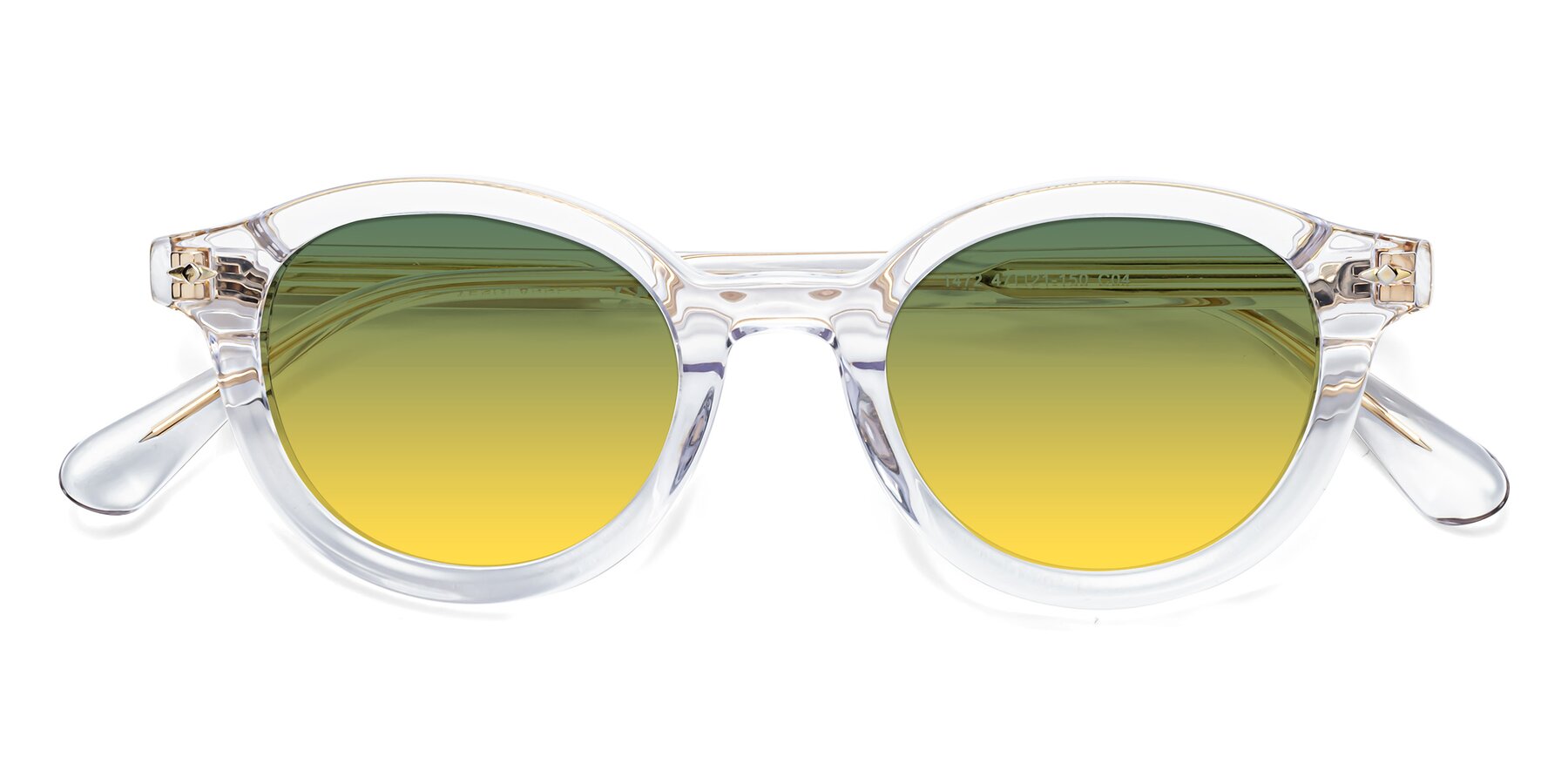 Folded Front of 1472 in Clear with Green / Yellow Gradient Lenses