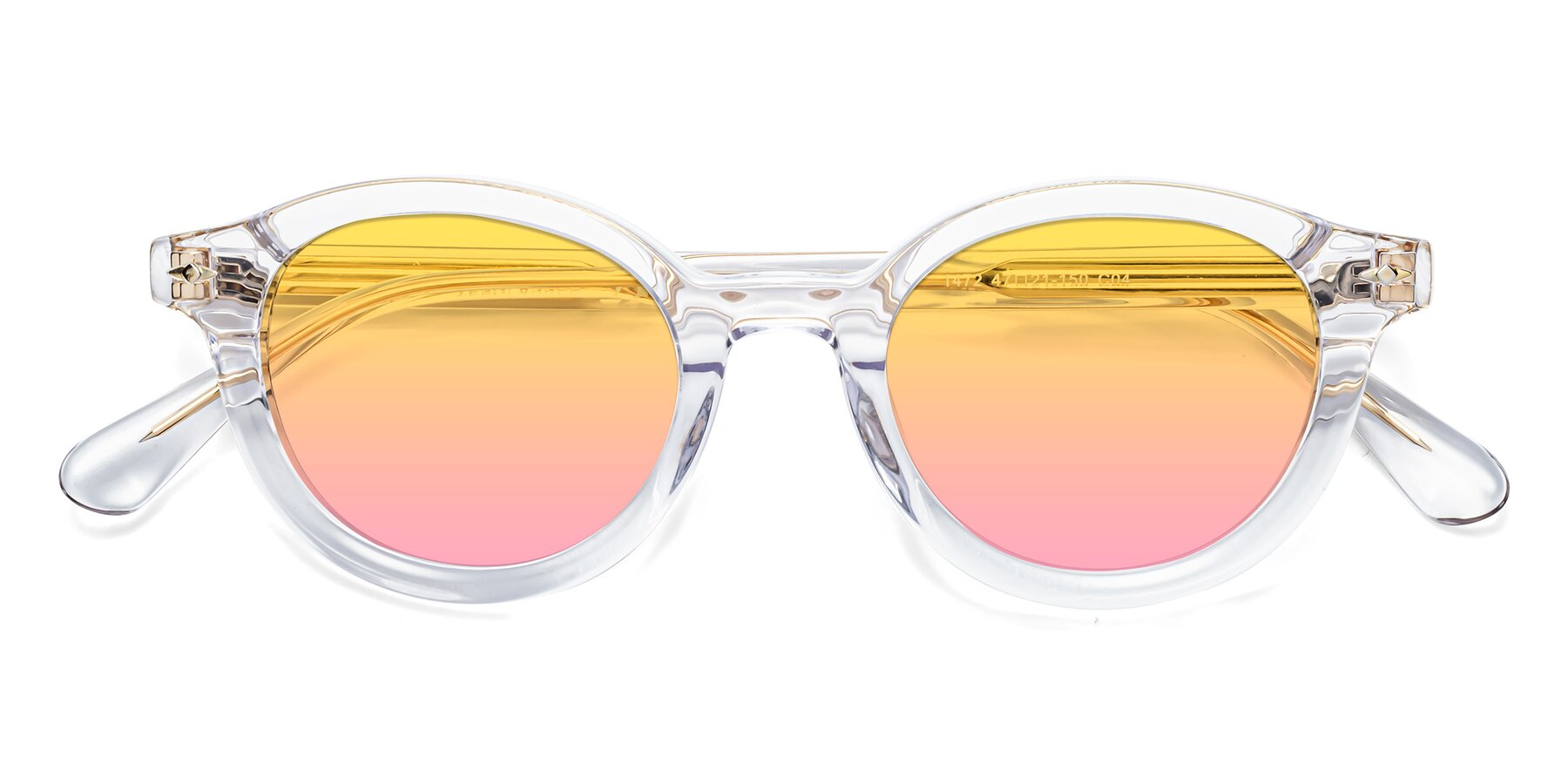 Folded Front of 1472 in Clear with Yellow / Pink Gradient Lenses