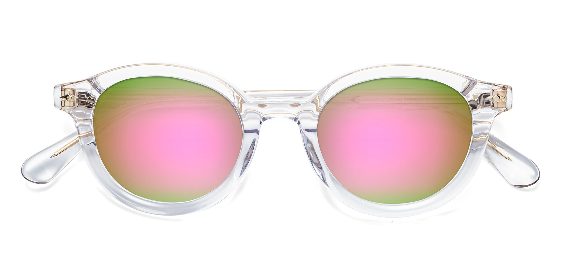 Folded Front of 1472 in Clear with Pink Mirrored Lenses