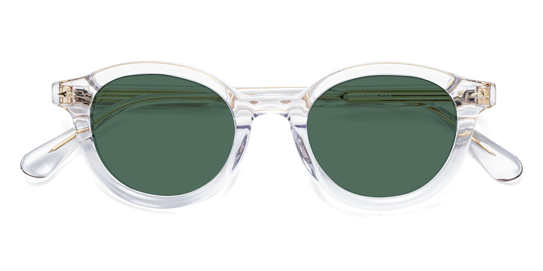 Folded Front of 1472 in Clear with Green Polarized Lenses