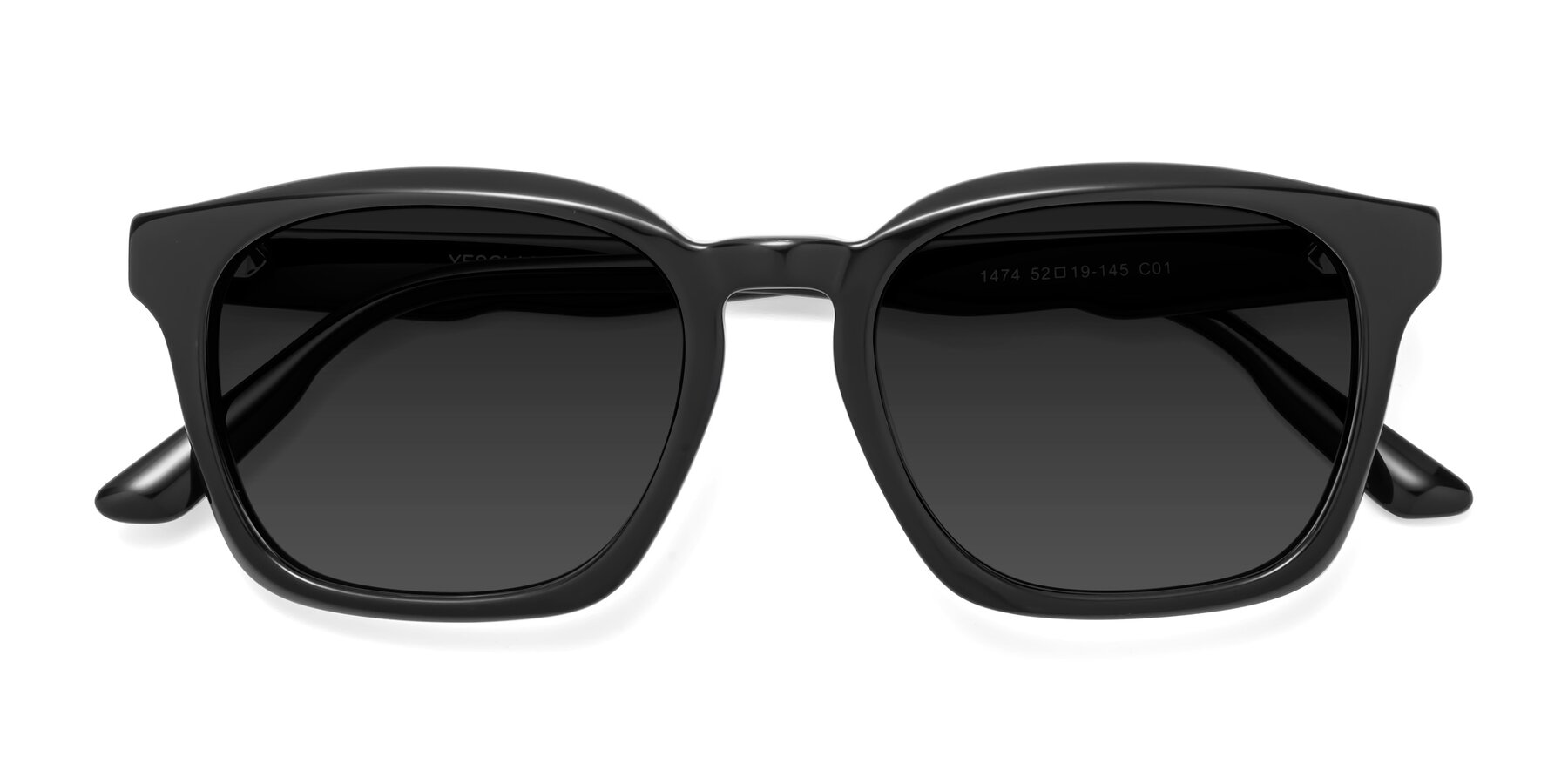 Folded Front of 1474 in Black with Gray Polarized TAC Lenses