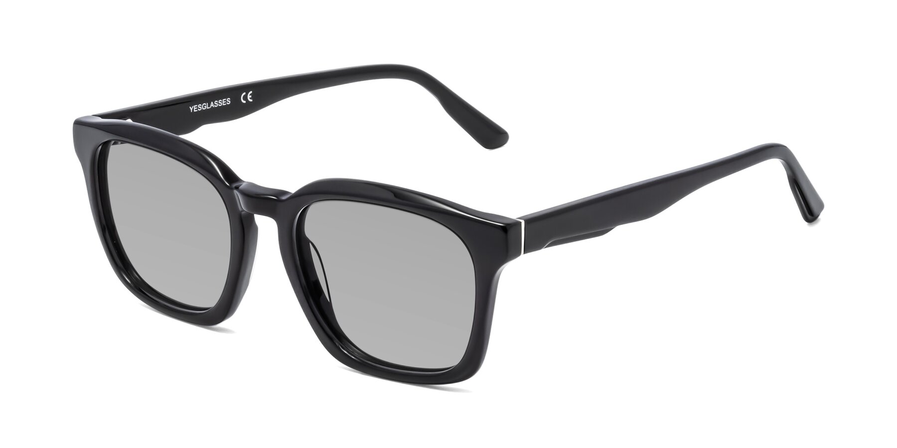 Angle of 1474 in Black with Light Gray Tinted Lenses