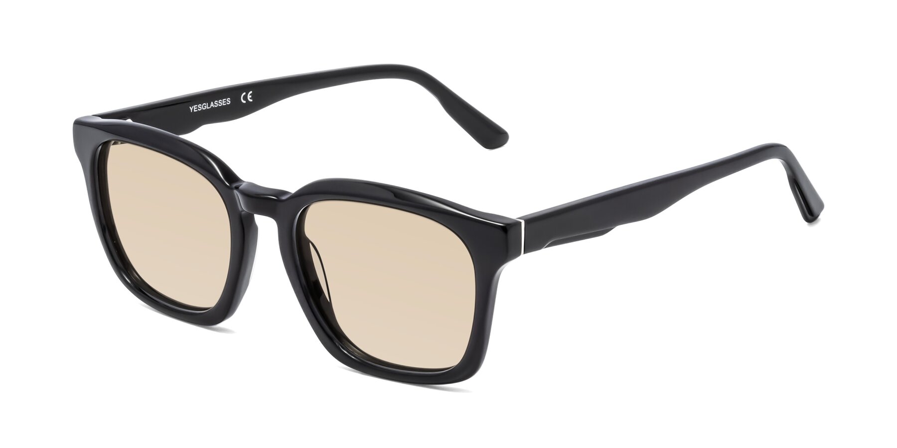 Angle of 1474 in Black with Light Brown Tinted Lenses