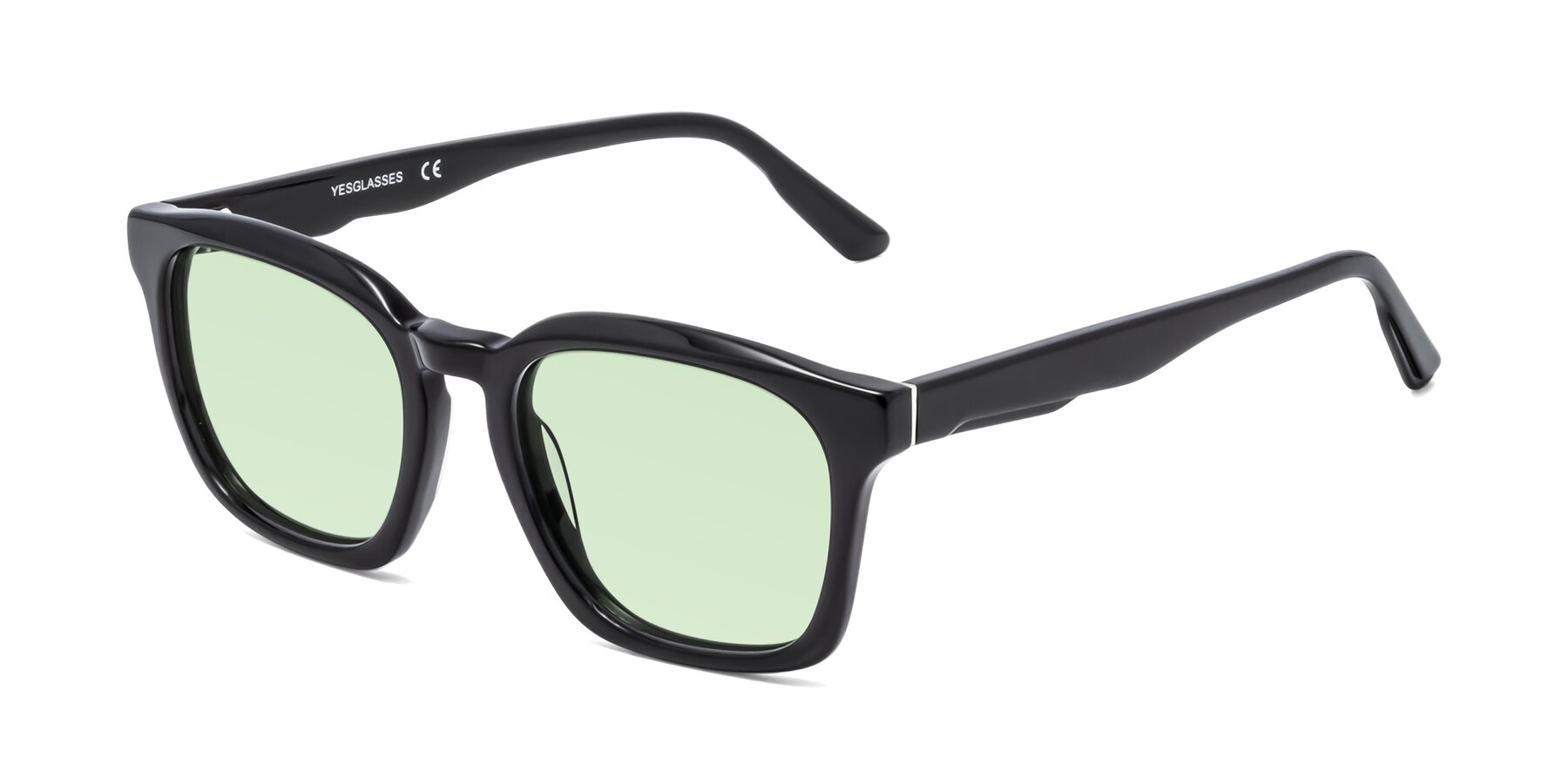 Angle of 1474 in Black with Light Green Tinted Lenses