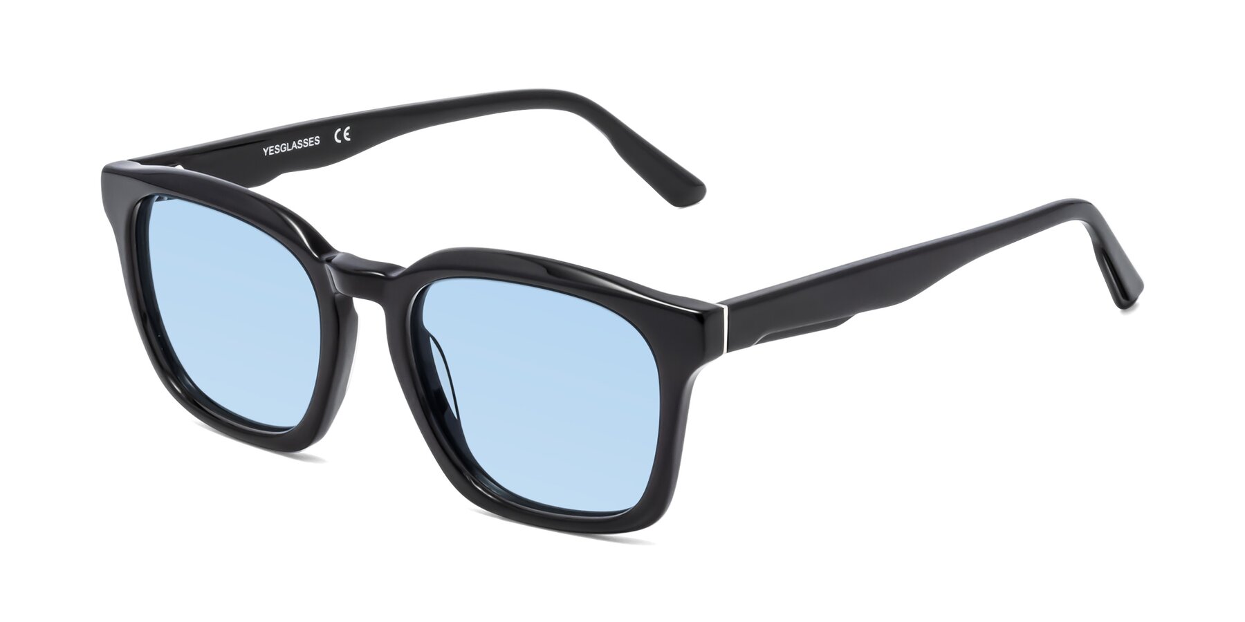 Angle of 1474 in Black with Light Blue Tinted Lenses