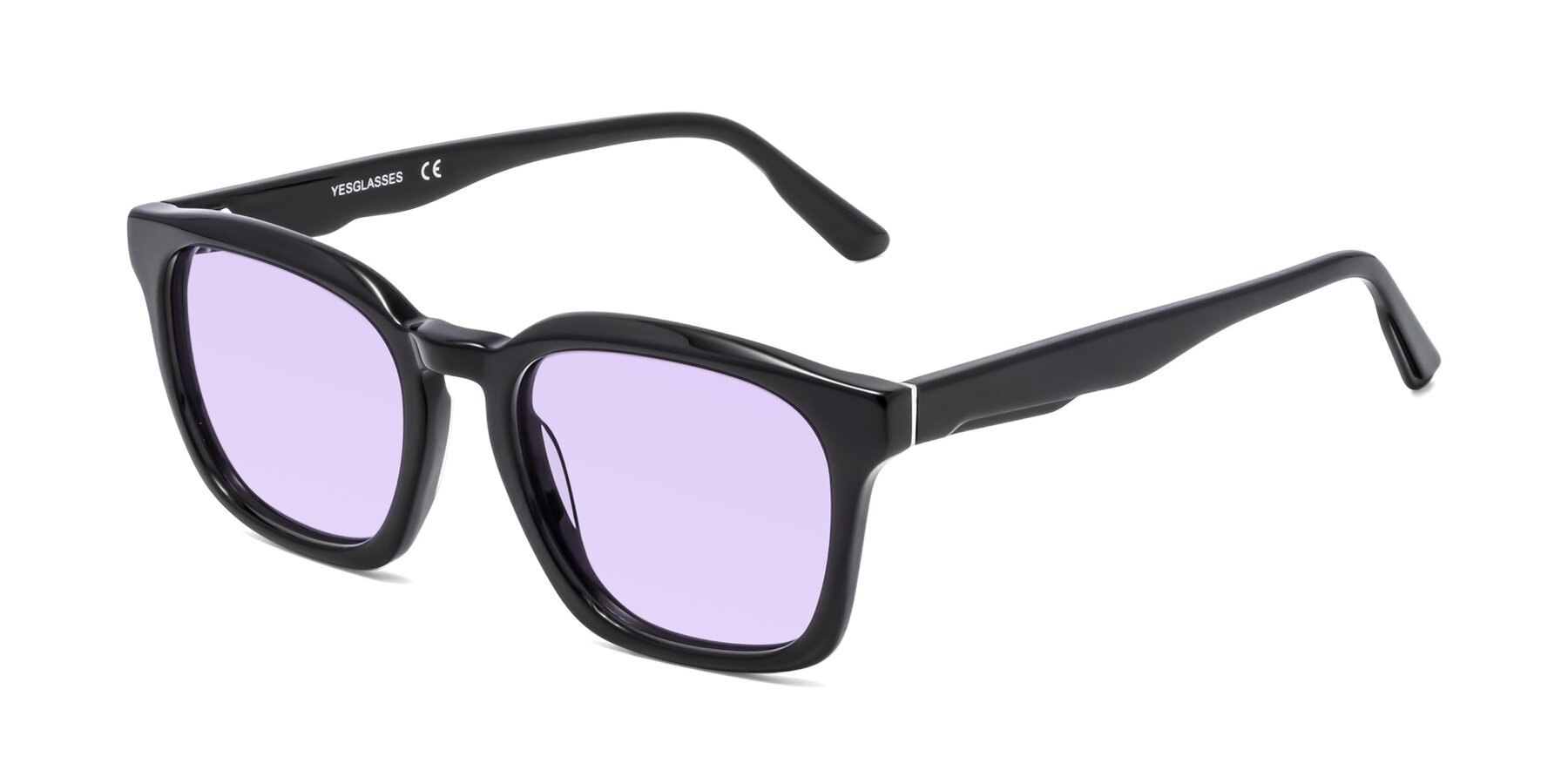 Angle of 1474 in Black with Light Purple Tinted Lenses