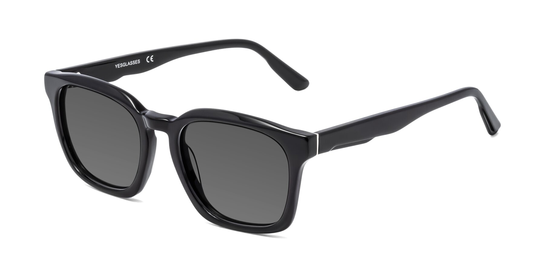 Angle of 1474 in Black with Medium Gray Tinted Lenses