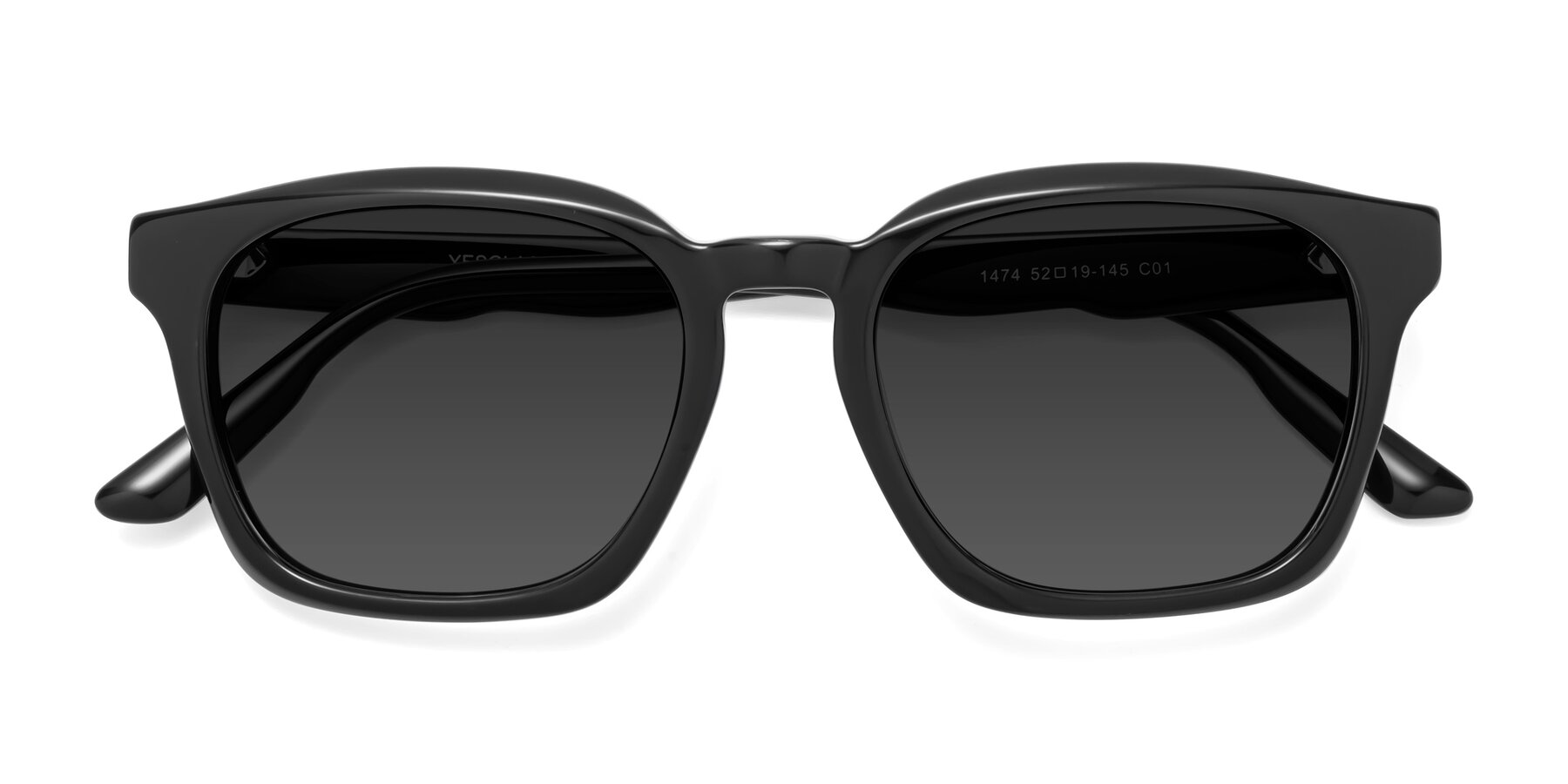 Folded Front of 1474 in Black with Gray Tinted Lenses