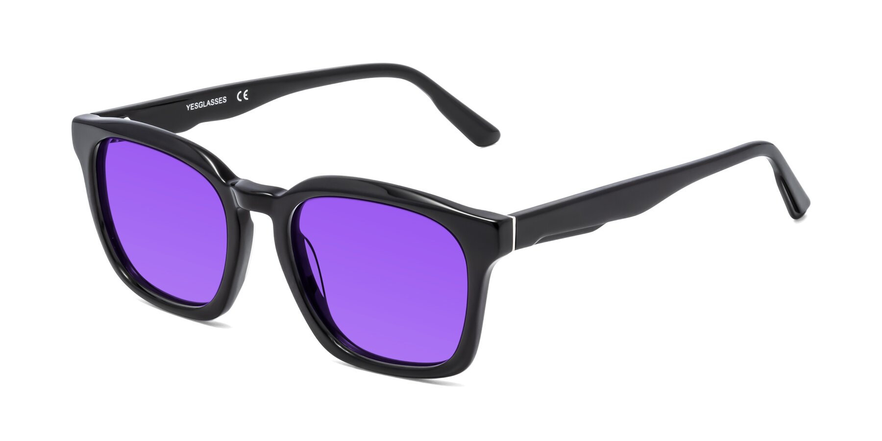 Angle of 1474 in Black with Purple Tinted Lenses