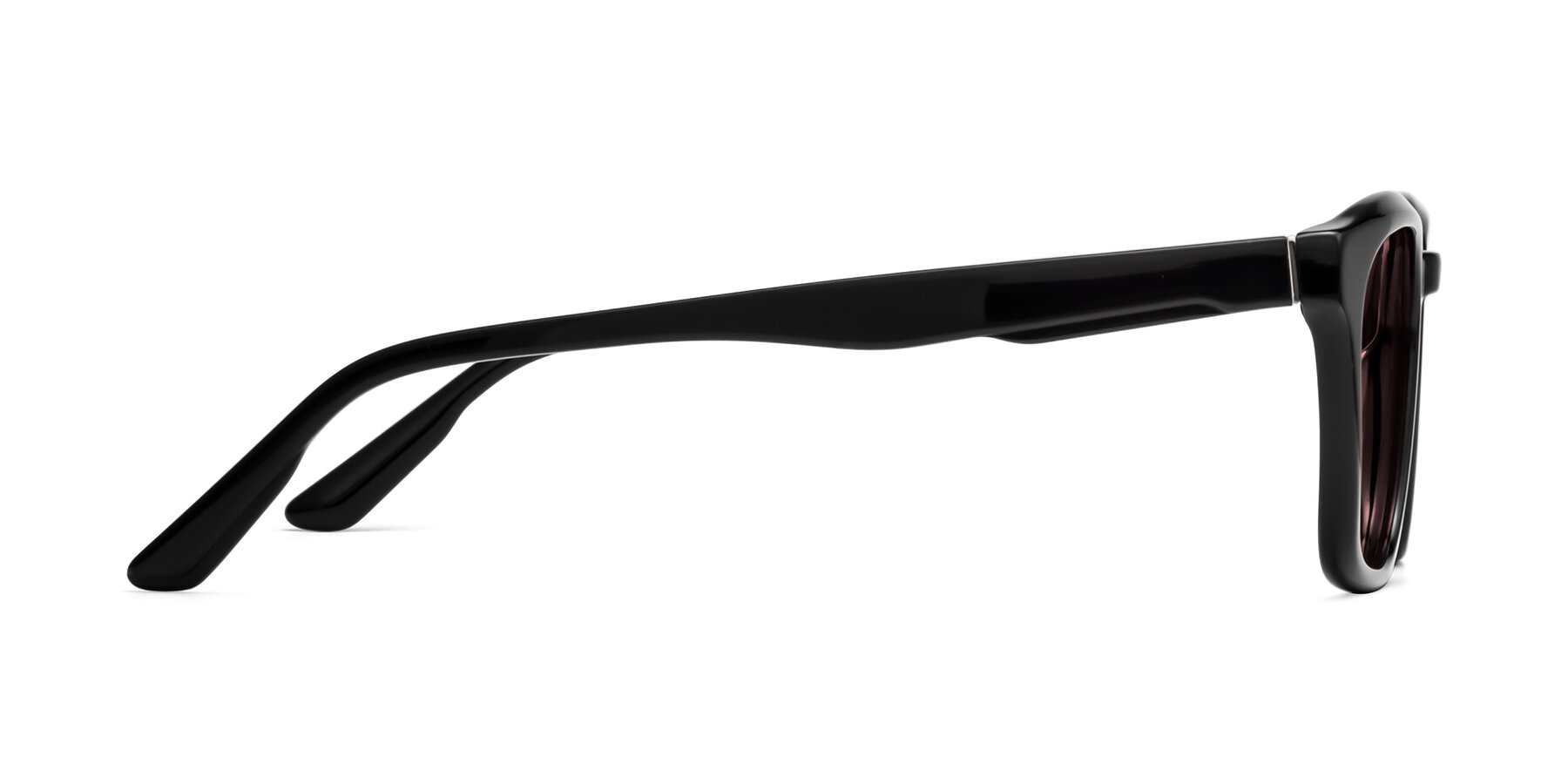 Side of 1474 in Black with Medium Garnet Tinted Lenses