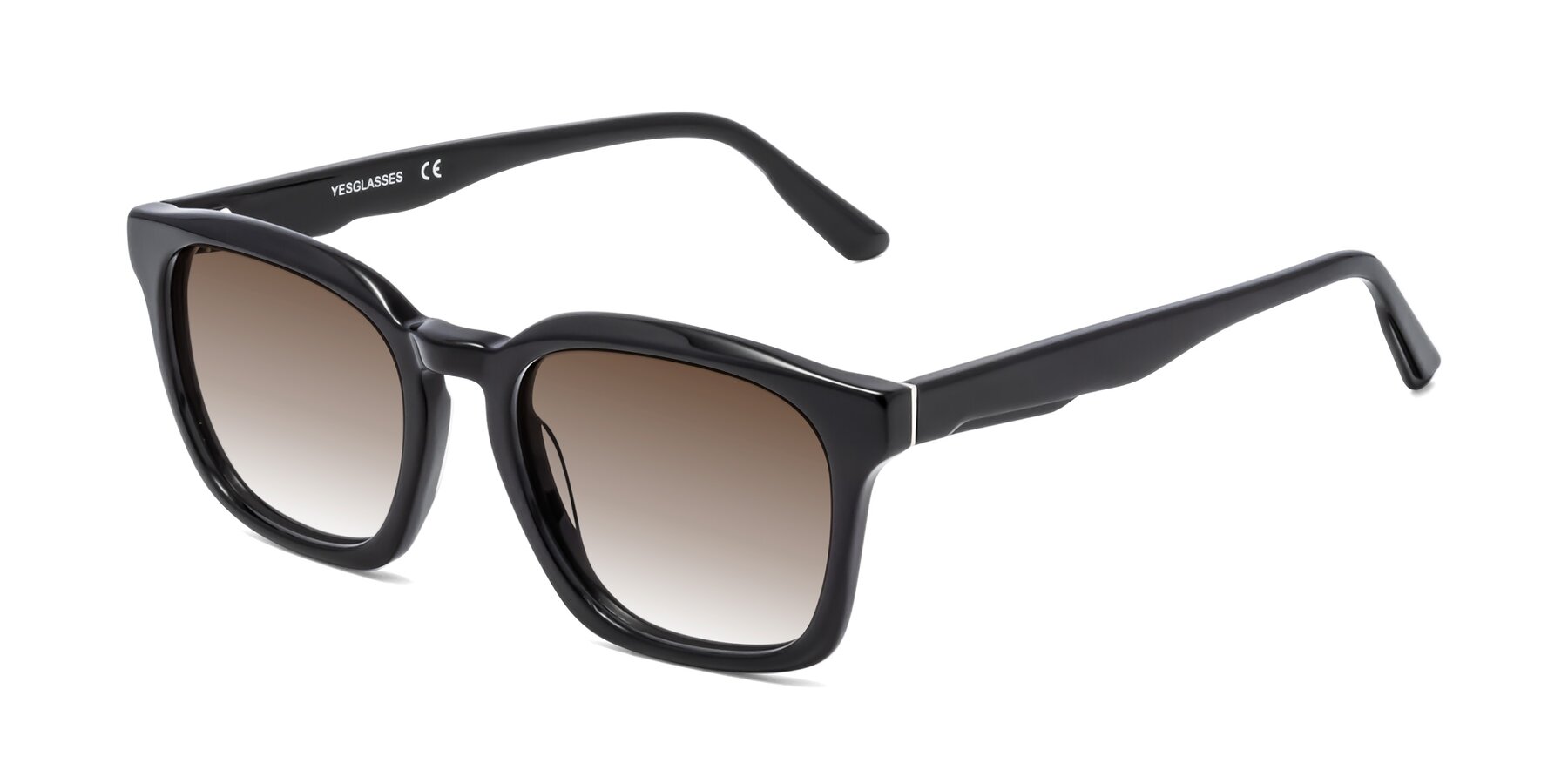 Angle of 1474 in Black with Brown Gradient Lenses