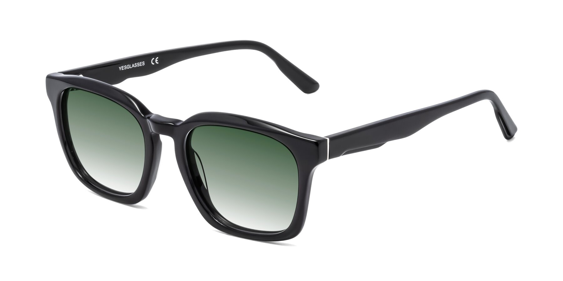 Angle of 1474 in Black with Green Gradient Lenses