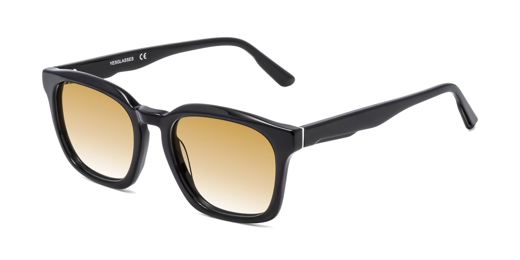 Angle of 1474 in Black with Champagne Gradient Lenses