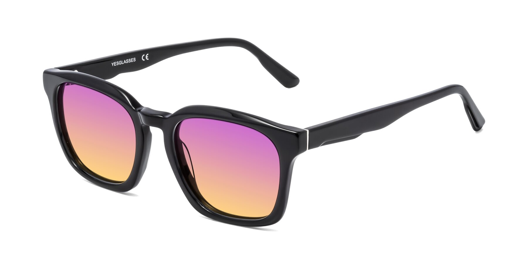 Angle of 1474 in Black with Purple / Yellow Gradient Lenses