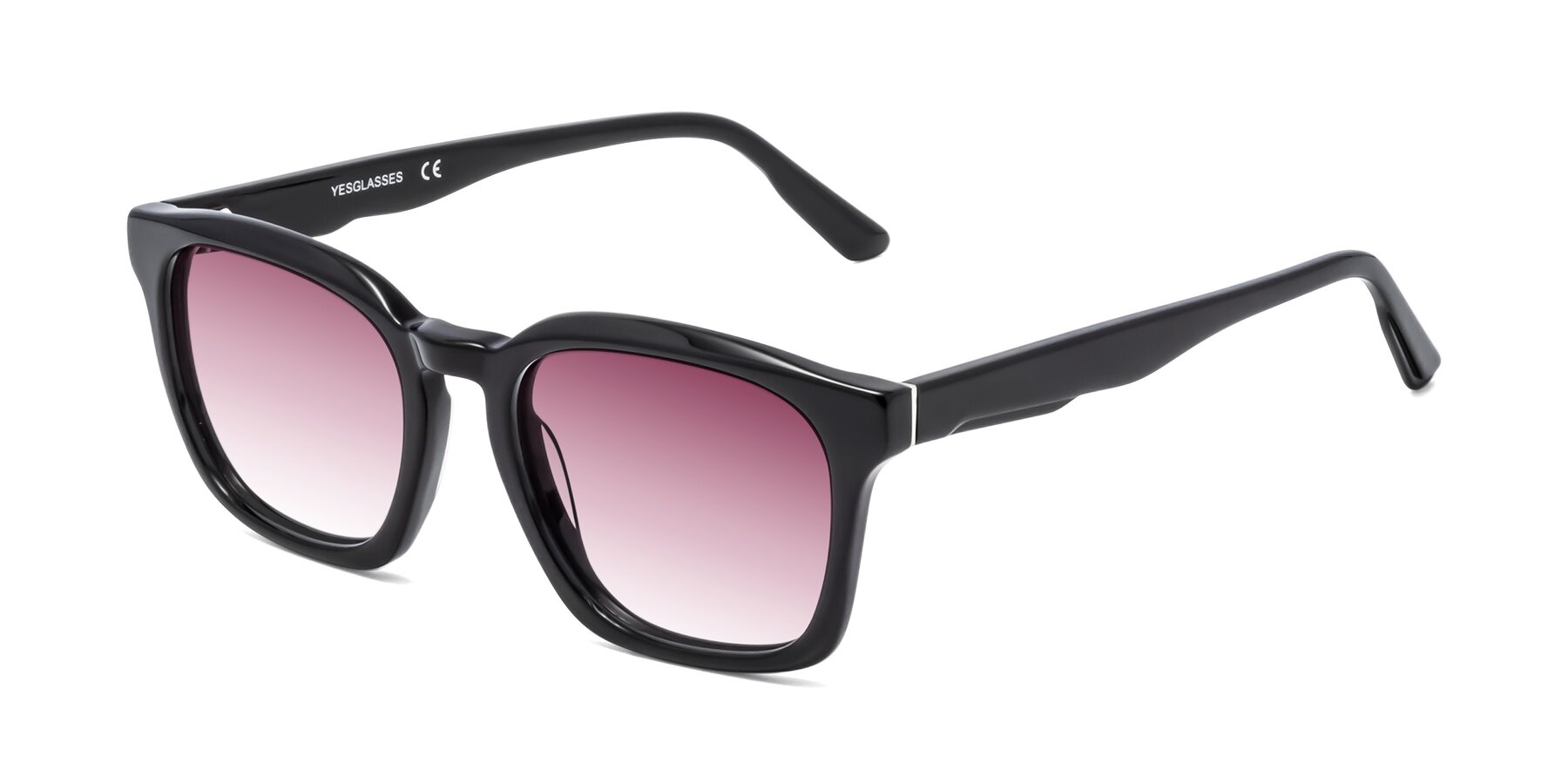 Angle of 1474 in Black with Wine Gradient Lenses