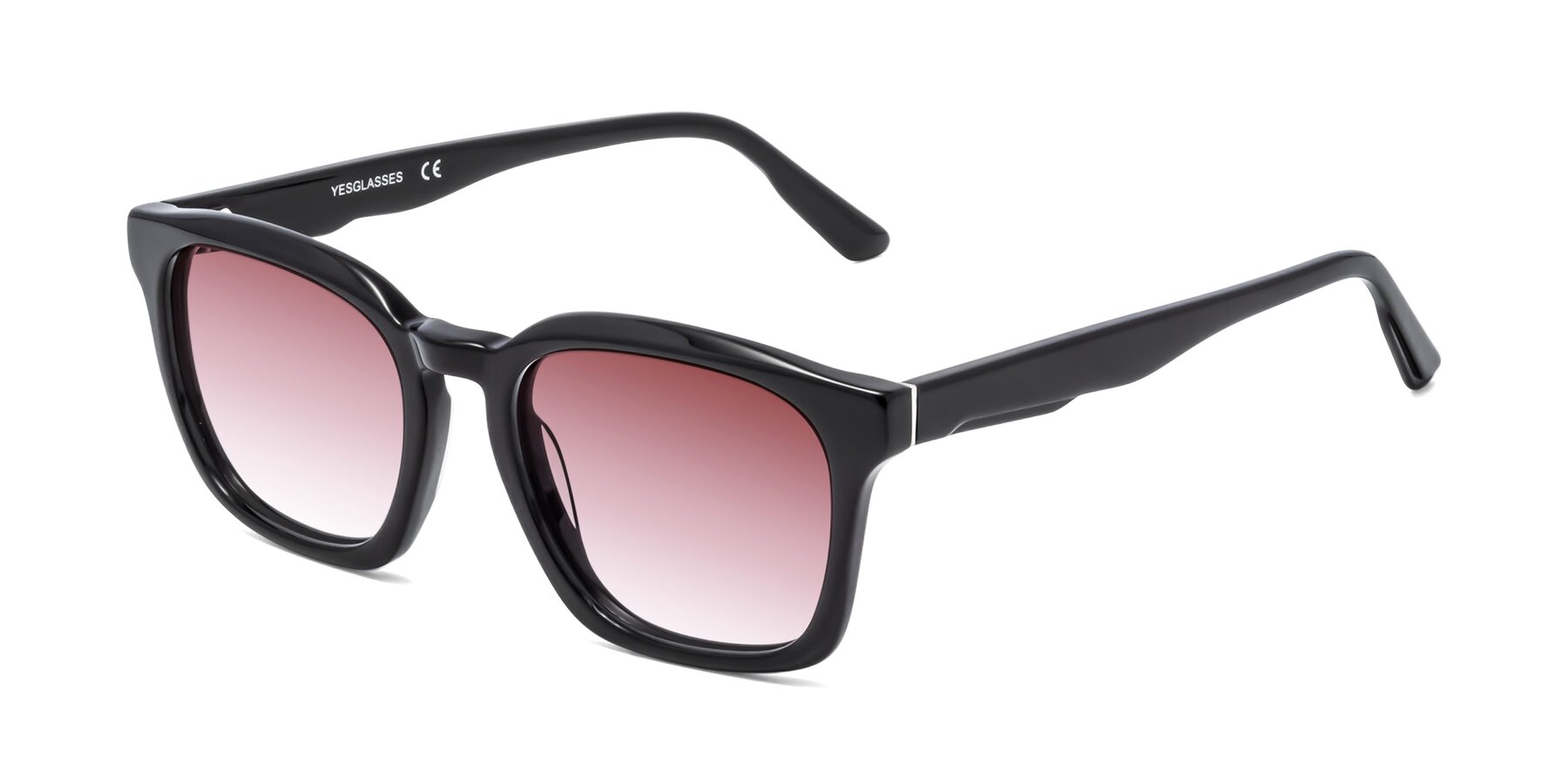 Angle of 1474 in Black with Garnet Gradient Lenses