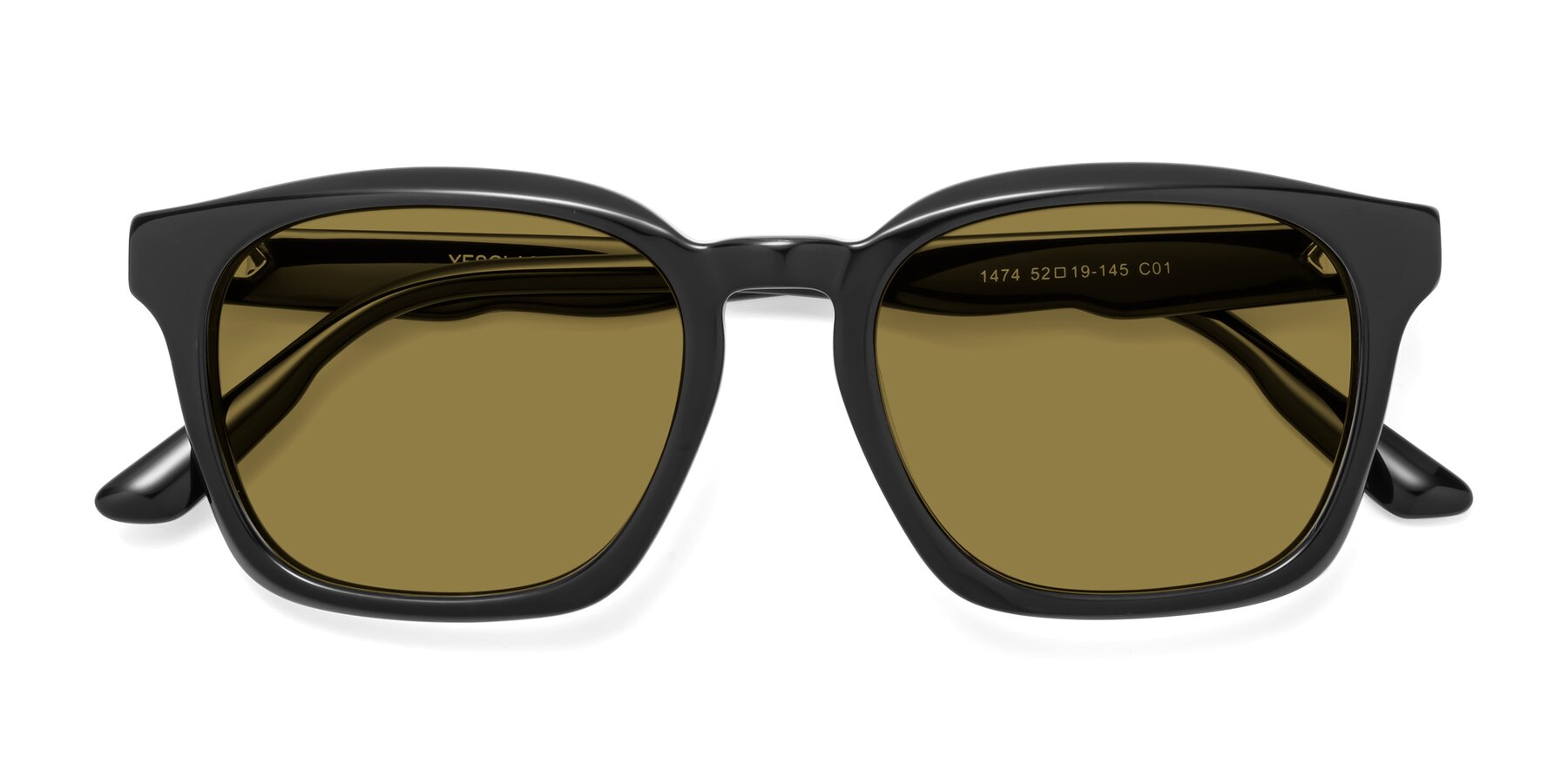 Folded Front of 1474 in Black with Brown Polarized Lenses