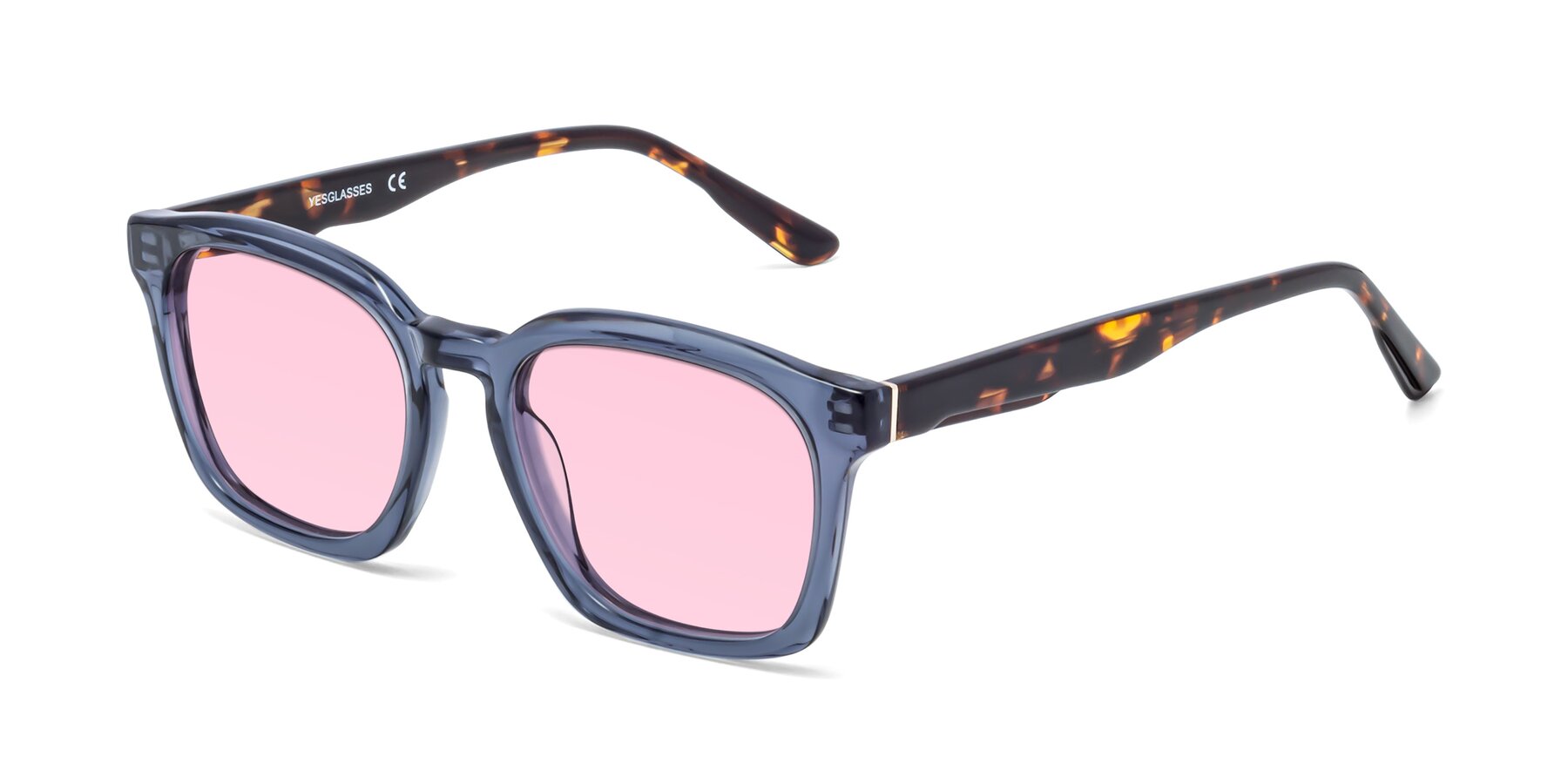 Angle of 1474 in Faded Blue with Light Pink Tinted Lenses