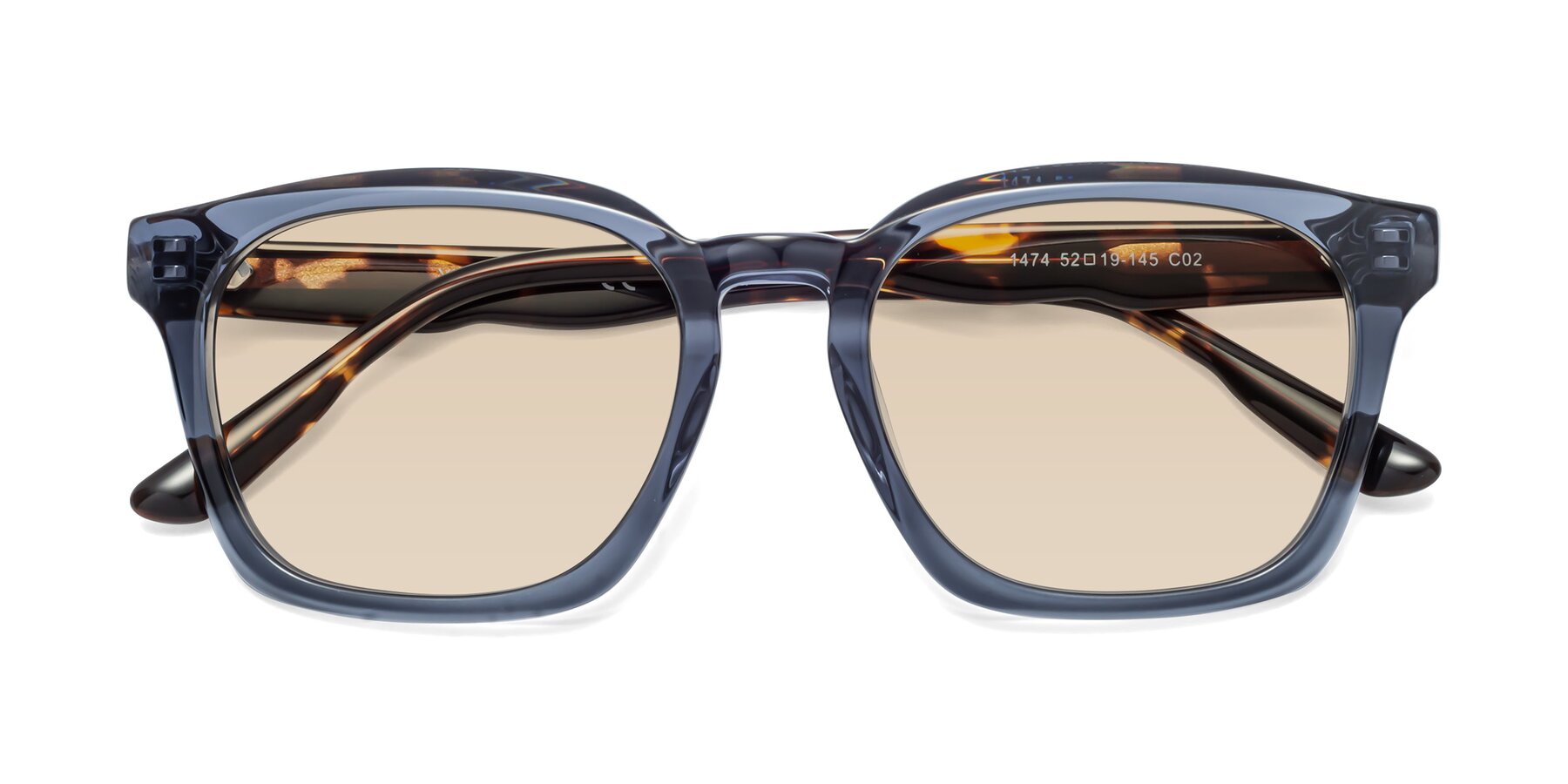 Folded Front of 1474 in Faded Blue with Light Brown Tinted Lenses