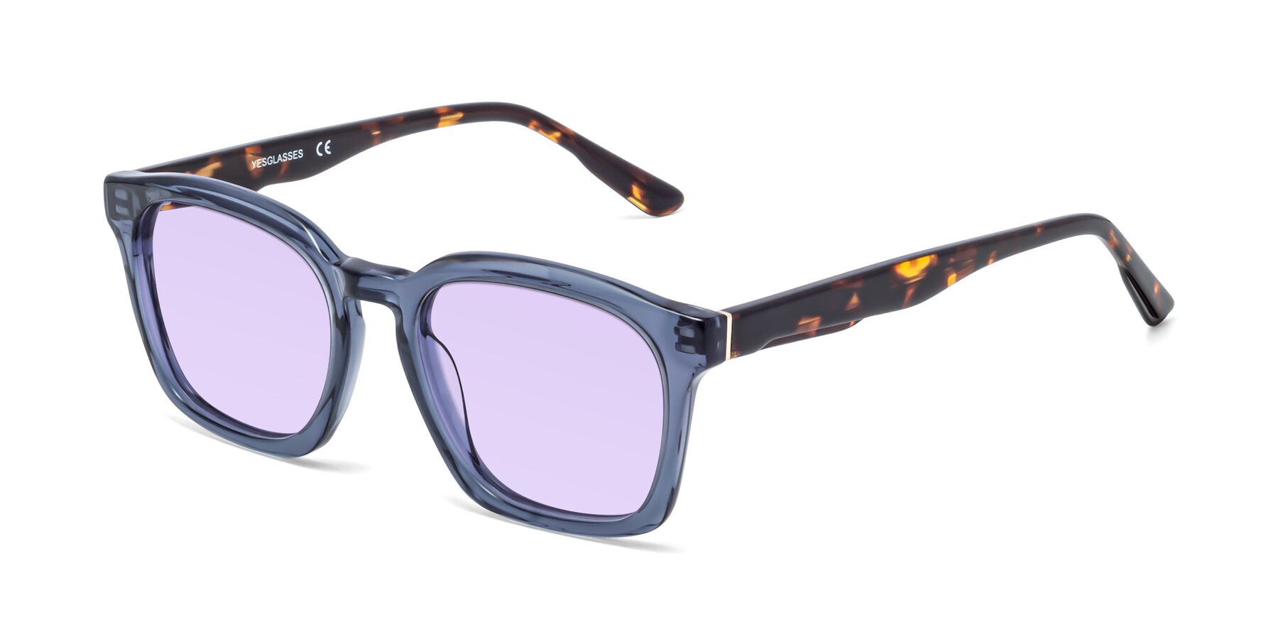 Angle of 1474 in Faded Blue with Light Purple Tinted Lenses
