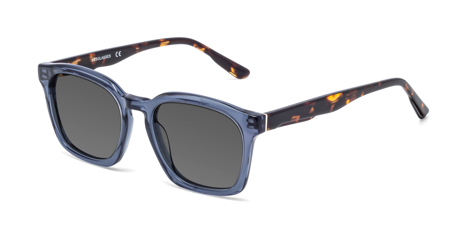 Angle of 1474 in Faded Blue with Medium Gray Tinted Lenses