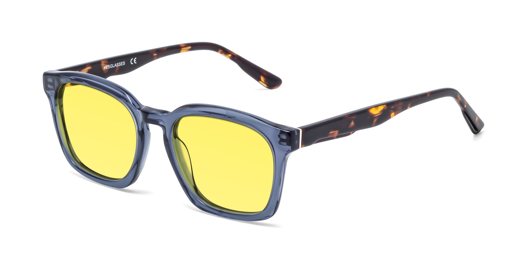 Angle of 1474 in Faded Blue with Medium Yellow Tinted Lenses