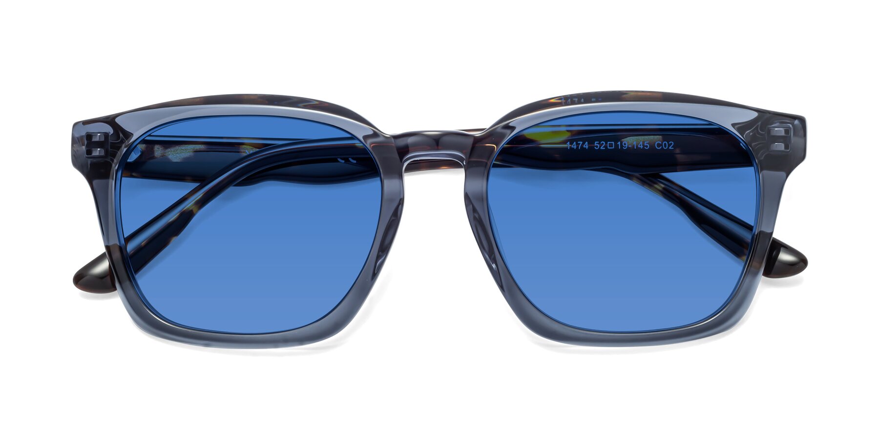 Folded Front of 1474 in Faded Blue with Blue Tinted Lenses