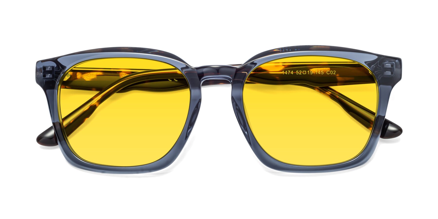 Folded Front of 1474 in Faded Blue with Yellow Tinted Lenses