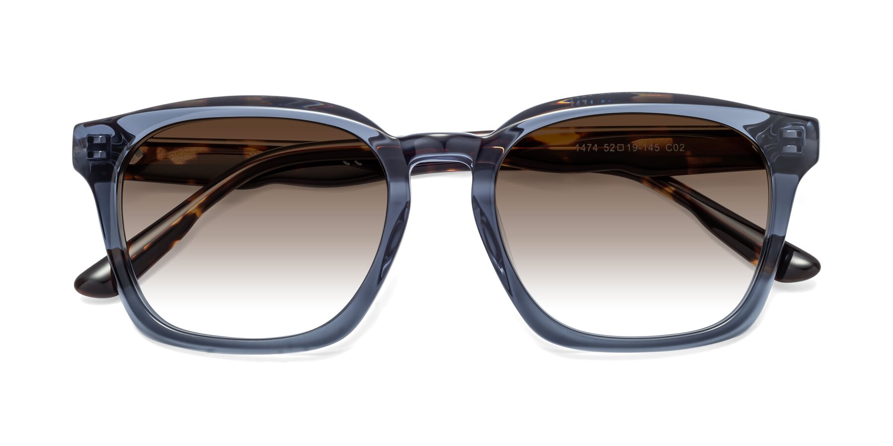 Folded Front of 1474 in Faded Blue with Brown Gradient Lenses