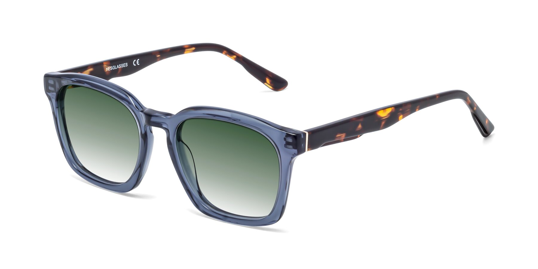 Angle of 1474 in Faded Blue with Green Gradient Lenses