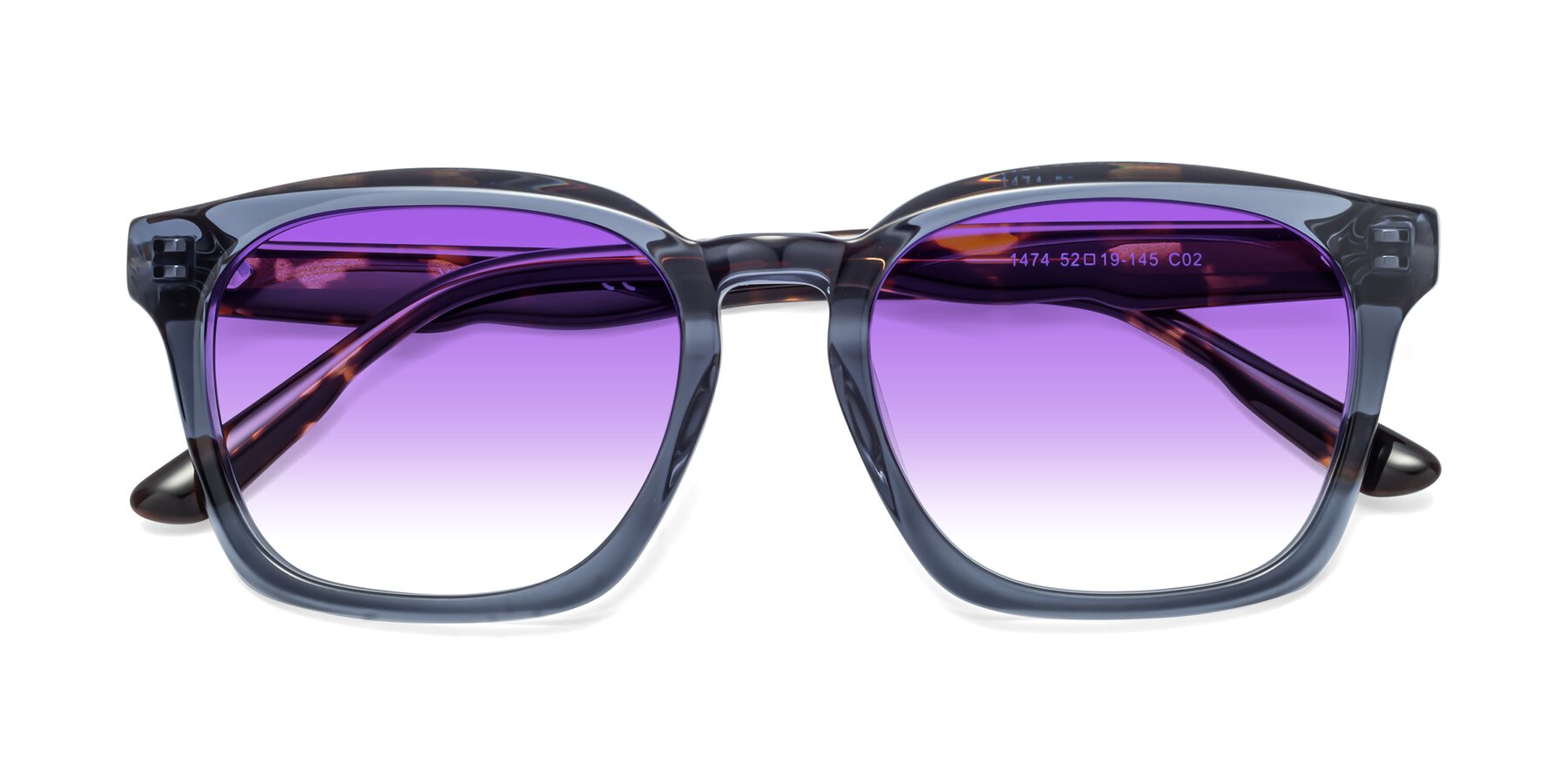 Folded Front of 1474 in Faded Blue with Purple Gradient Lenses