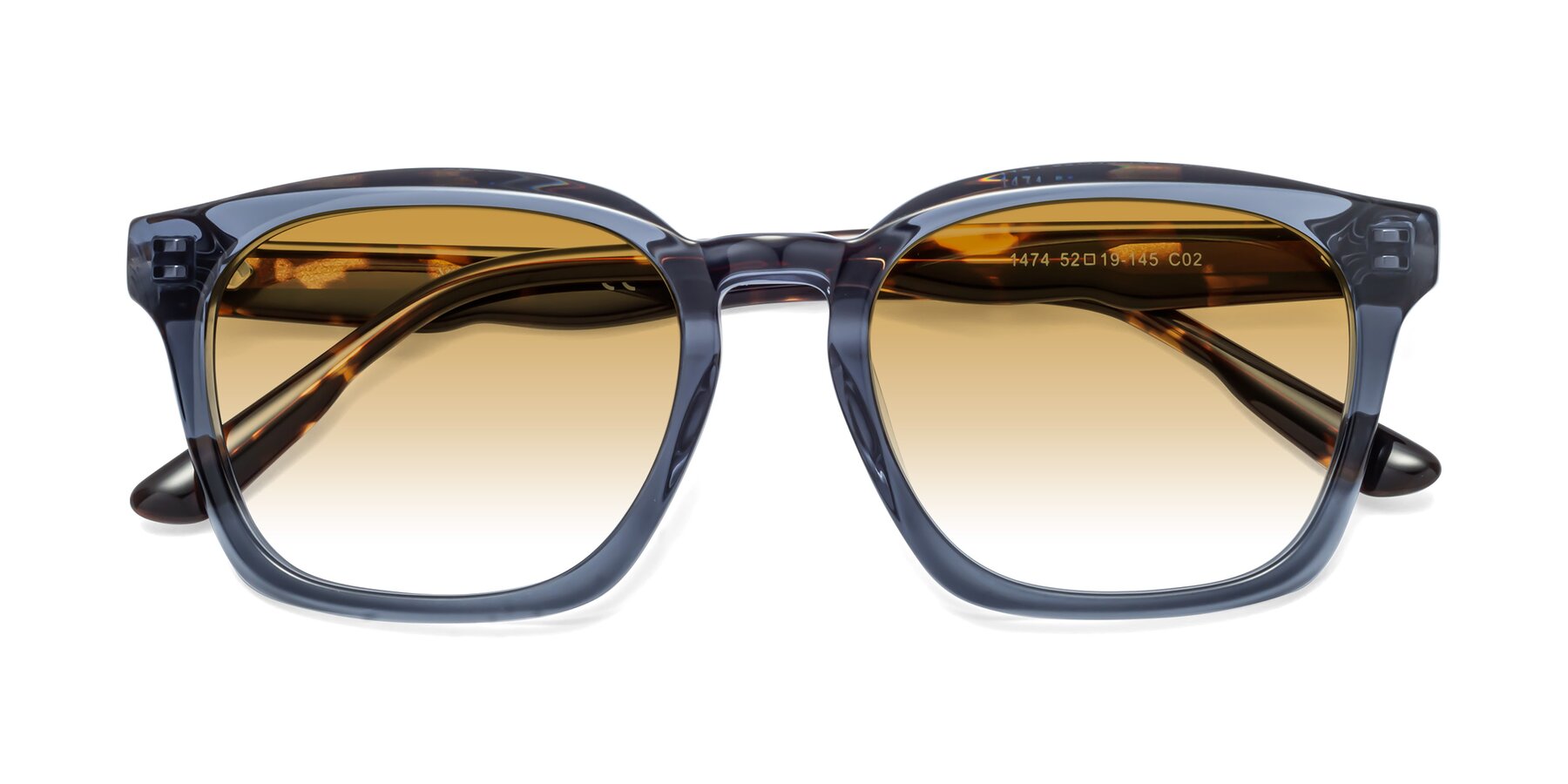 Folded Front of 1474 in Faded Blue with Champagne Gradient Lenses