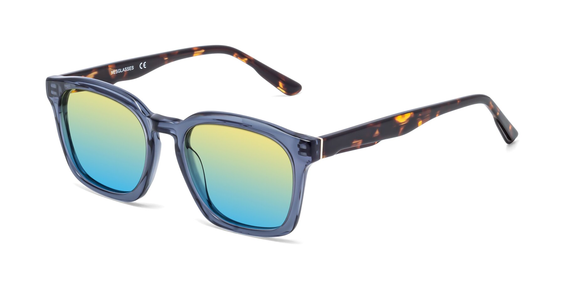 Angle of 1474 in Faded Blue with Yellow / Blue Gradient Lenses