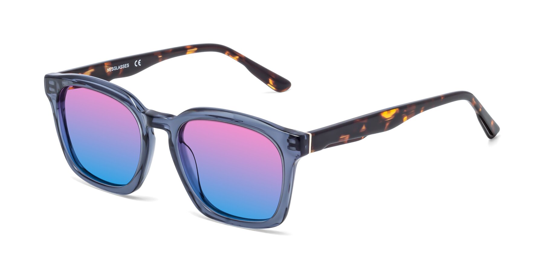 Angle of 1474 in Faded Blue with Pink / Blue Gradient Lenses