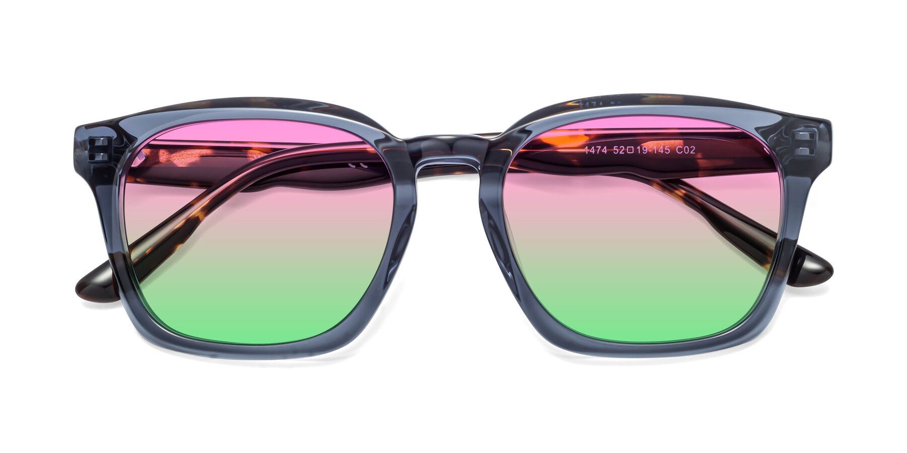 Folded Front of 1474 in Faded Blue with Pink / Green Gradient Lenses