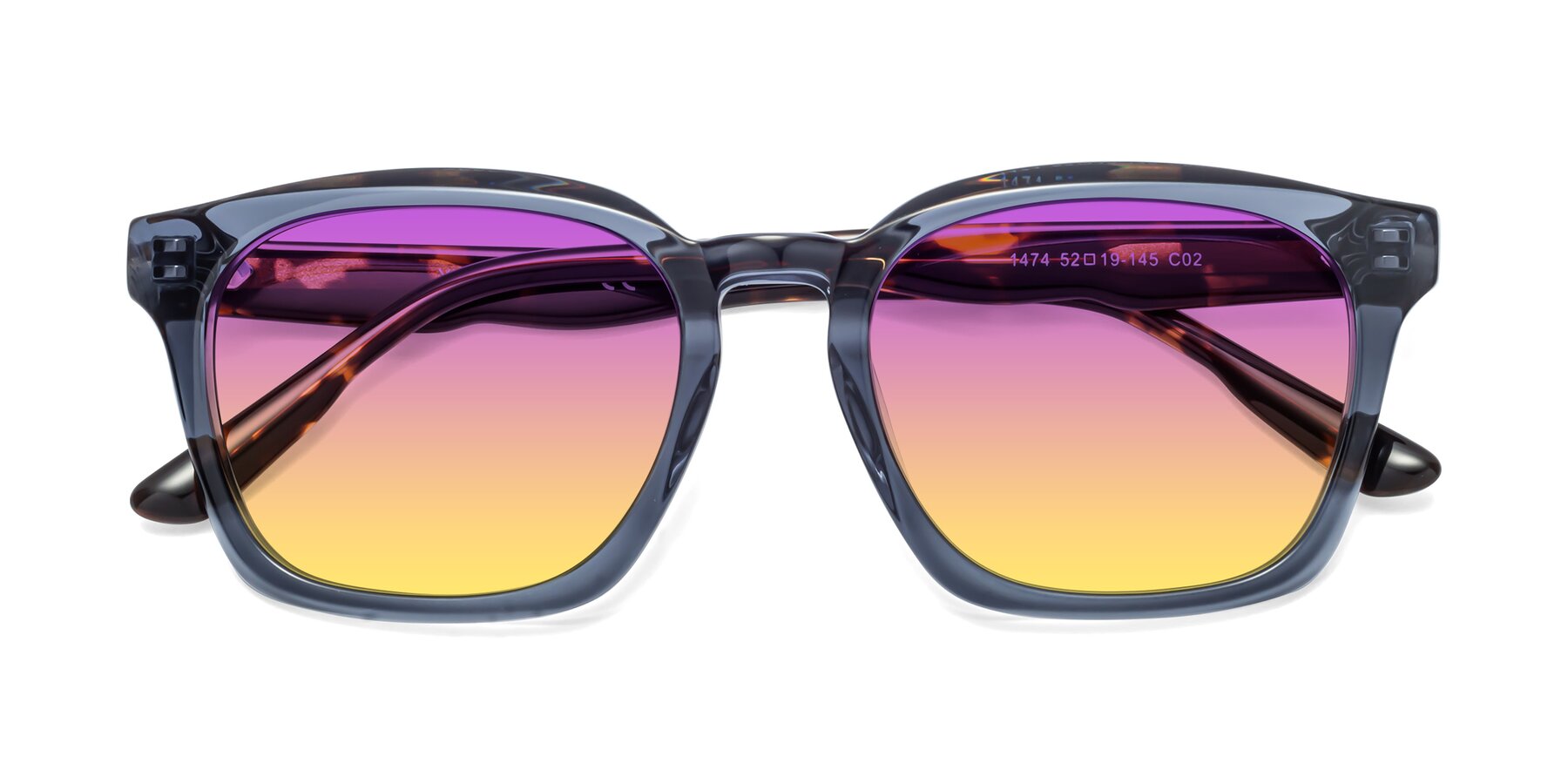 Folded Front of 1474 in Faded Blue with Purple / Yellow Gradient Lenses