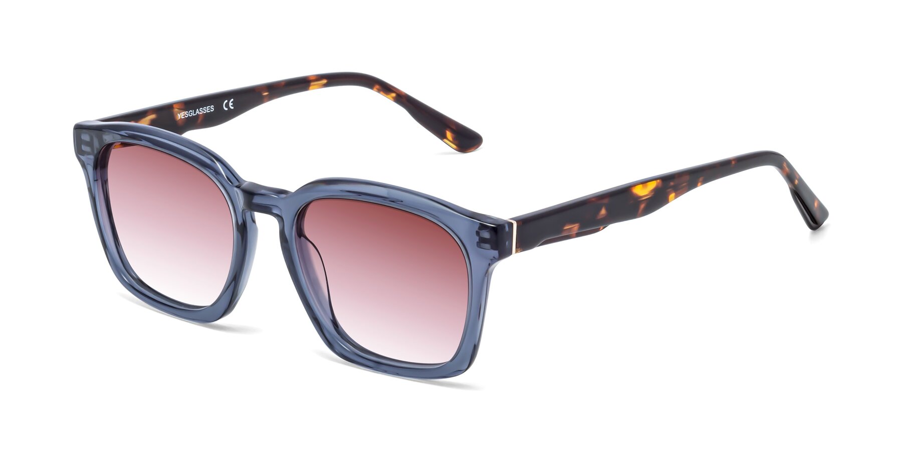 Angle of 1474 in Faded Blue with Garnet Gradient Lenses