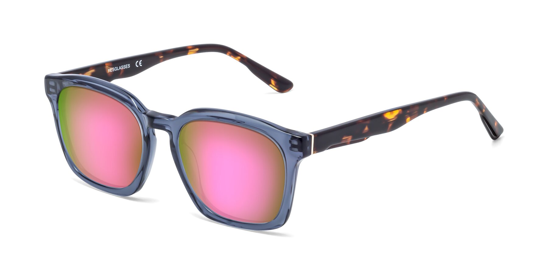 Angle of 1474 in Faded Blue with Pink Mirrored Lenses