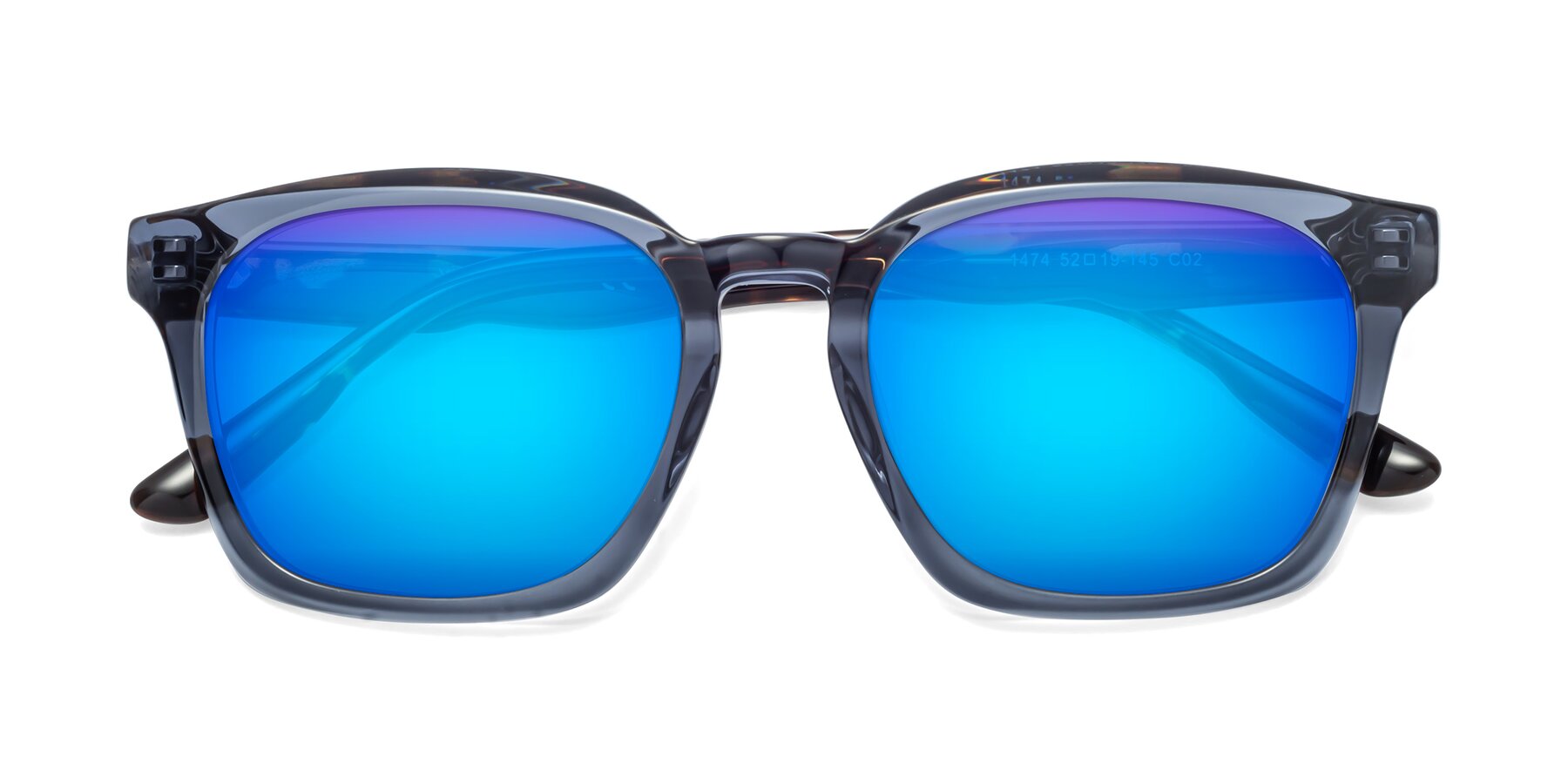 Folded Front of 1474 in Faded Blue with Blue Mirrored Lenses
