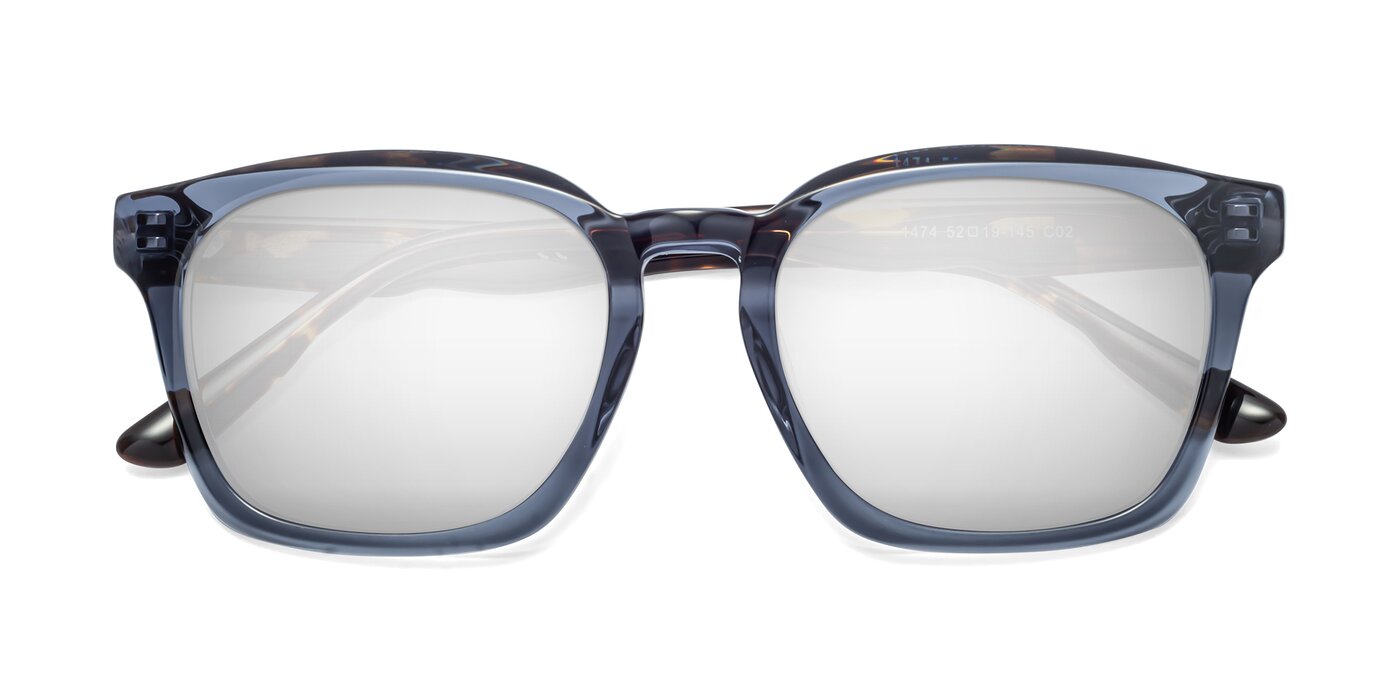 1474 - Faded Blue Flash Mirrored Sunglasses
