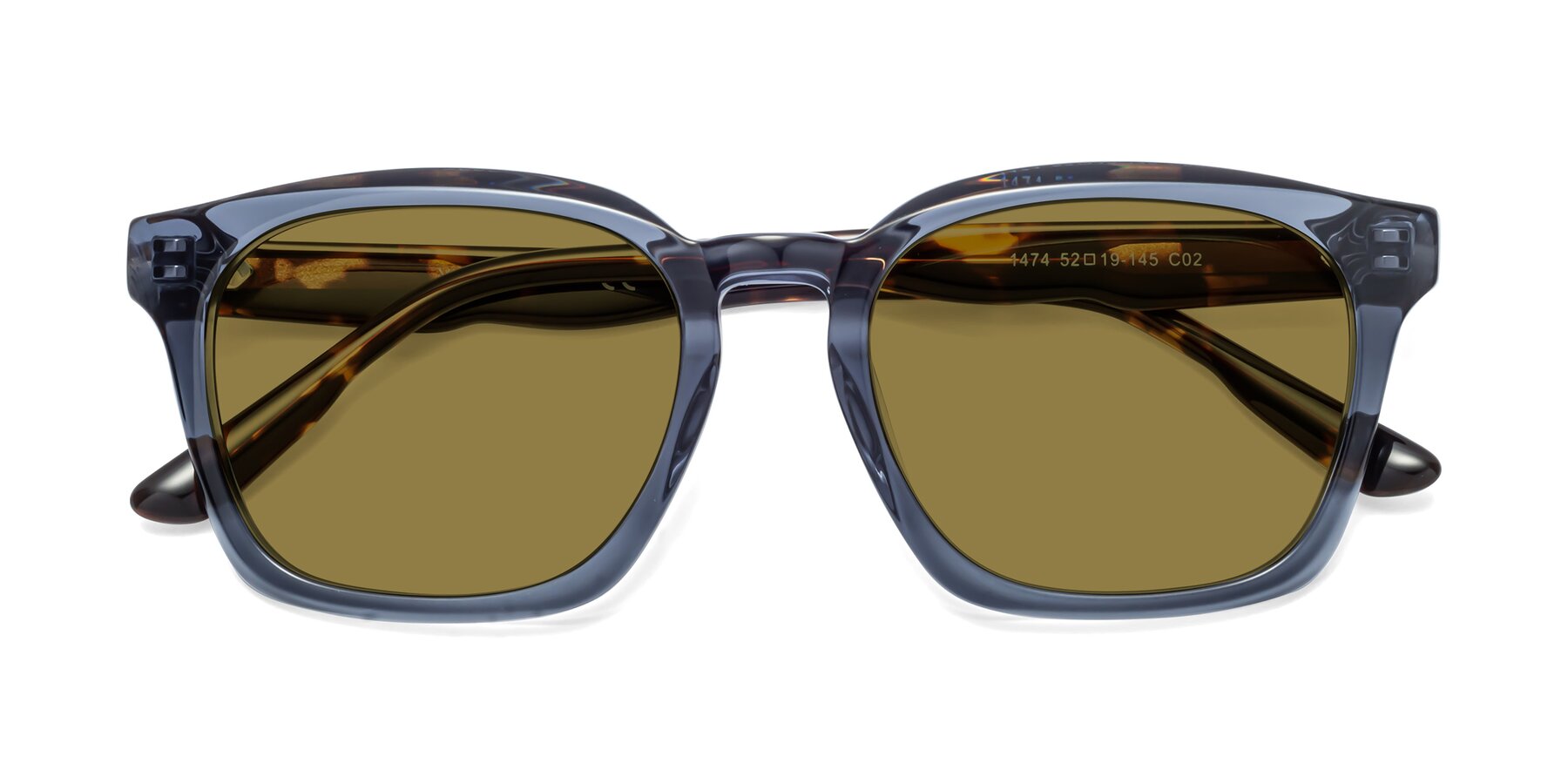Folded Front of 1474 in Faded Blue with Brown Polarized Lenses