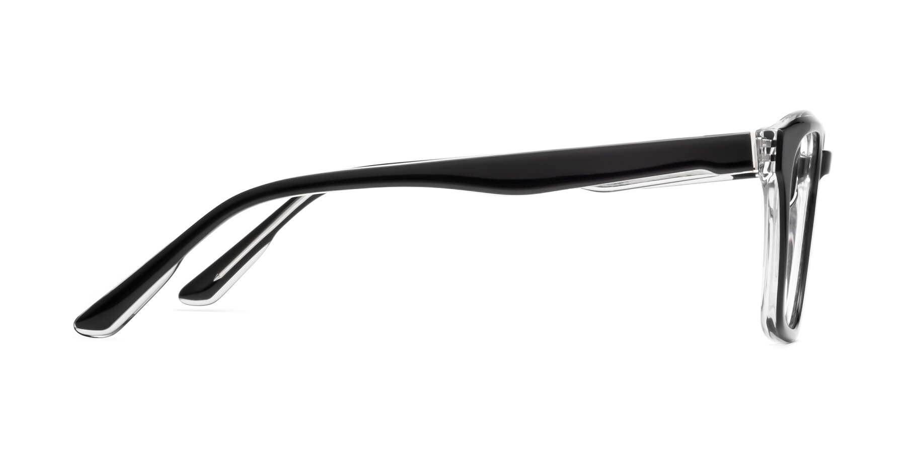 Side of 1474 in Black-Clear with Clear Reading Eyeglass Lenses