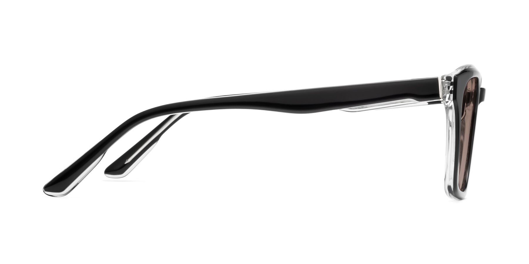 Side of 1474 in Black-Clear with Medium Brown Tinted Lenses