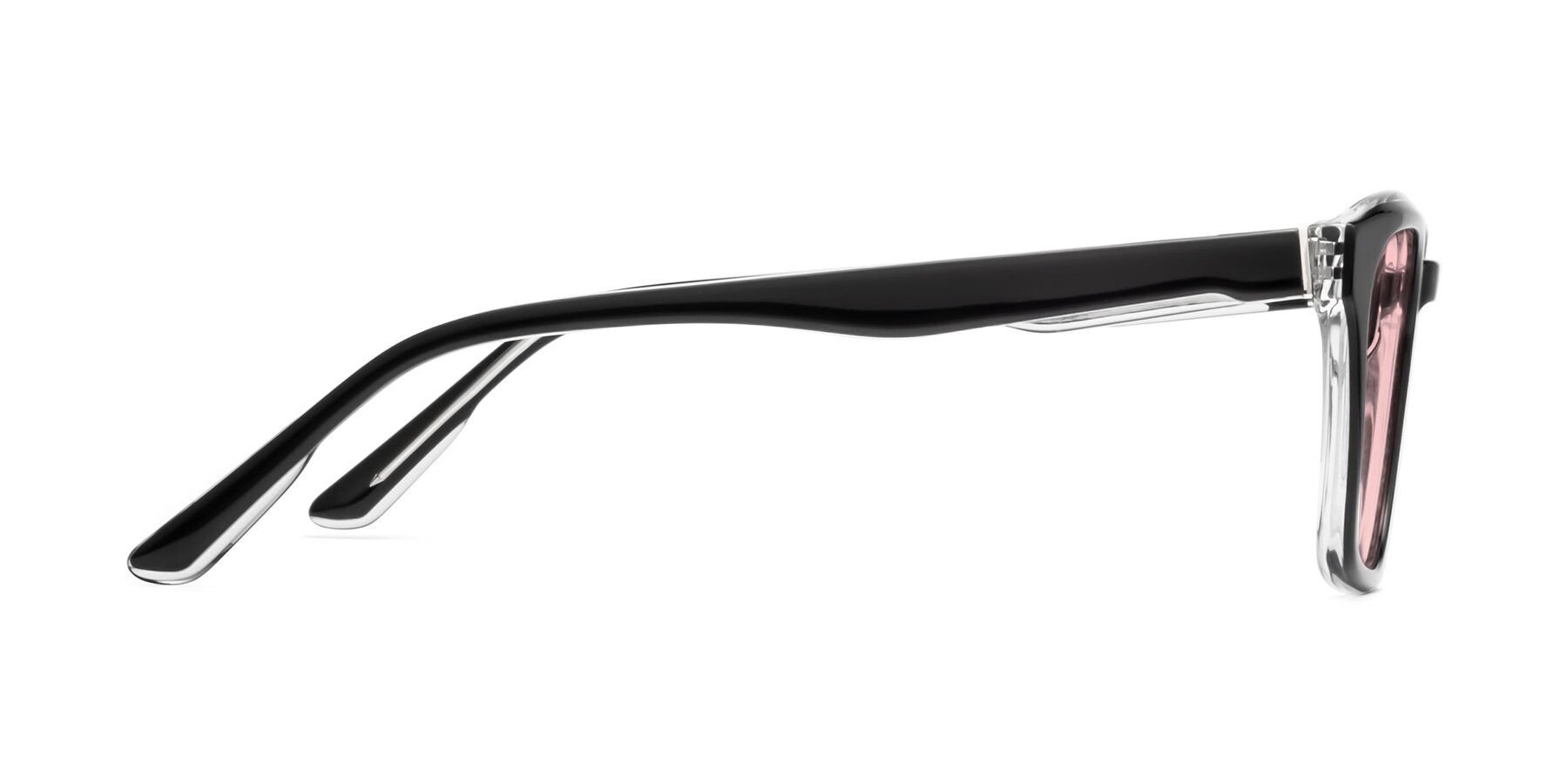 Side of 1474 in Black-Clear with Light Garnet Tinted Lenses