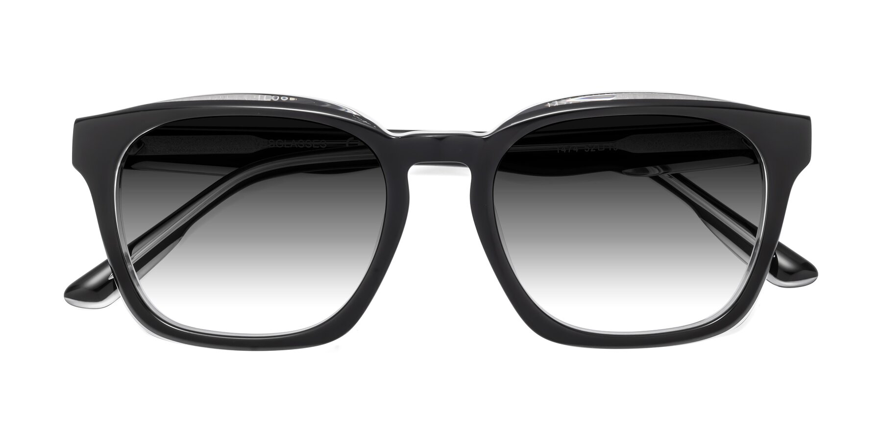 Folded Front of 1474 in Black-Clear with Gray Gradient Lenses