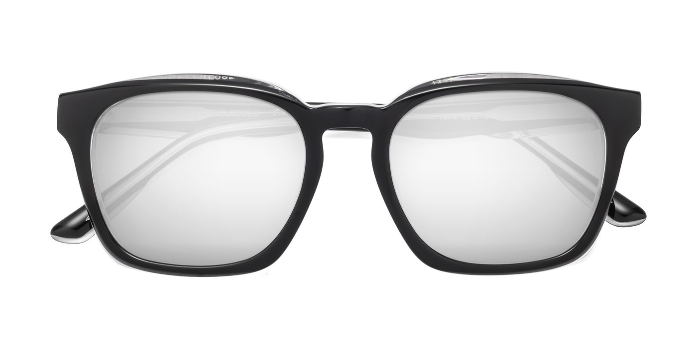 1474 - Black / Clear Flash Mirrored Sunglasses