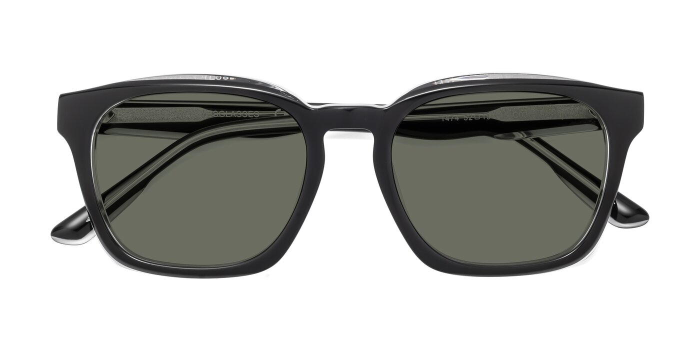 1474 - Black / Clear Polarized Sunglasses